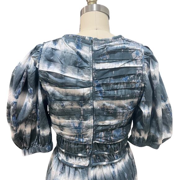 NWOT Sea New York Nadia Tie Dye Midi Dress Size Small 100% Cotton Blue - Picture 7 of 11